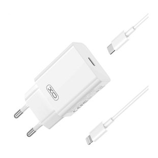 Сетевое Зарядное Устройство XO L126 1USB-C PD/QC 20W+Type-C to Lightning Цвет Белый 6920680846900 фото