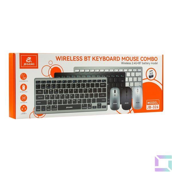 Беспроводная Клавиатура и Мышь JEQANG JB-326 dual-mode, battery Серый 6906879813267 фото