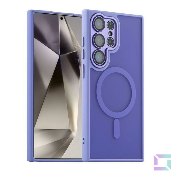 Чехол TPU+PC Magnetic Matte Camera Lens with Magsafe для Samsung Galaxy S23 Ultra 5G (S918) Dark Purple 2020000437420 фото