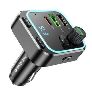 FM-трансмітер Borofone BC53 USB-C PD20W+USB-A QC18W/BT5.0 Total 38W Чорний 6941991108457 фото