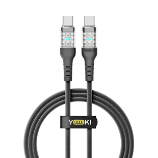 Кабель USB YOKI CYBER YK-CY23 Type-C to Type-C 60W 1.2m Колір Чорний 6907858579518 фото