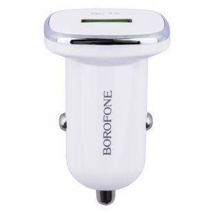 Автомобільний Зарядний Пристрій Borofone BZ12A QC 3.0 Type-C Білий 6931474708700 фото