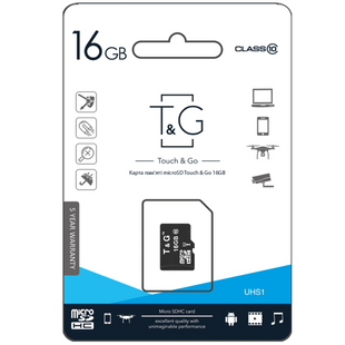 Карта Пам'яті T&G MicroSDHC 16gb UHS-1 10 Class Чорний 4711472586041 фото