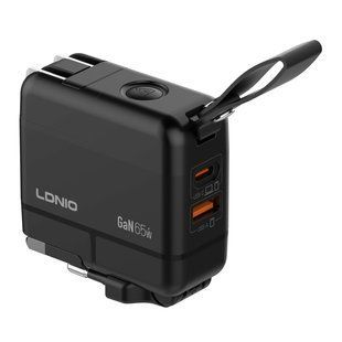 Сетевое Зарядное Устройство LDNIO Q2618 1USB/1USB-C GAN PD65W+Type-C to Type-C Черный 6933138603031 фото