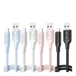 Кабель USB XO-NB265 Type-C 3A (30pcs/bottle) Чорний/Білий/Блакитний/Рожевий 6920680856800 фото