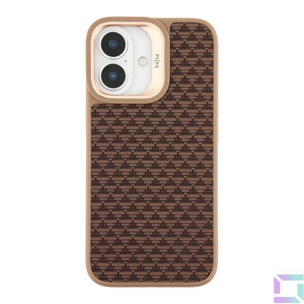 Чохол Kajsa Glamorous Collection Pyramid Pattern with MagSafe для iPhone 17 Desert Gold 4894505260948 фото