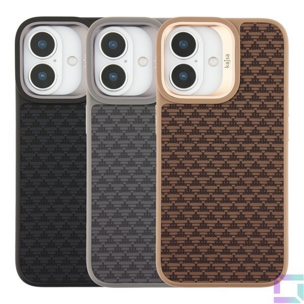Чохол Kajsa Glamorous Collection Pyramid Pattern with MagSafe для iPhone 17 Desert Gold 4894505260948 фото