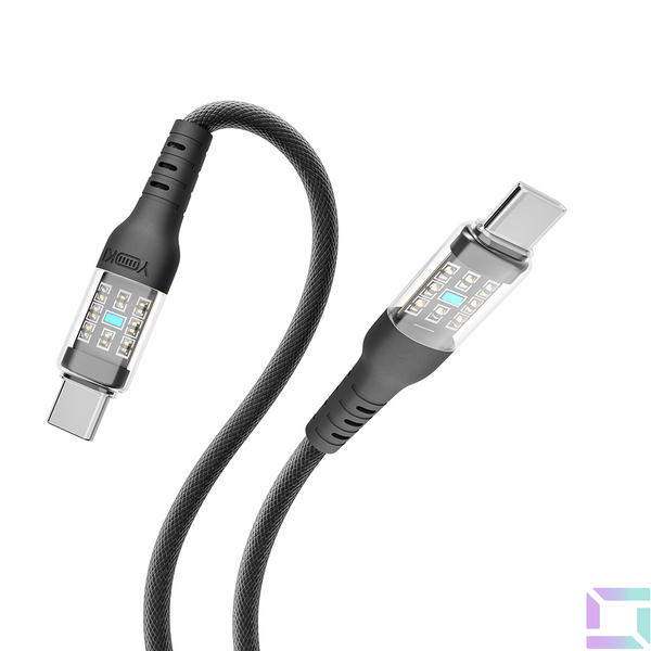 Кабель USB YOKI CYBER YK-CY23 Type-C to Type-C 60W 1.2m Колір Чорний 6907858579518 фото