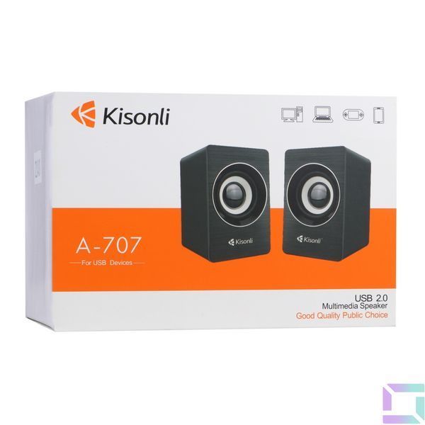 Комп'ютерні колонки Kisonli A-707 Чорний 6970171741030 фото