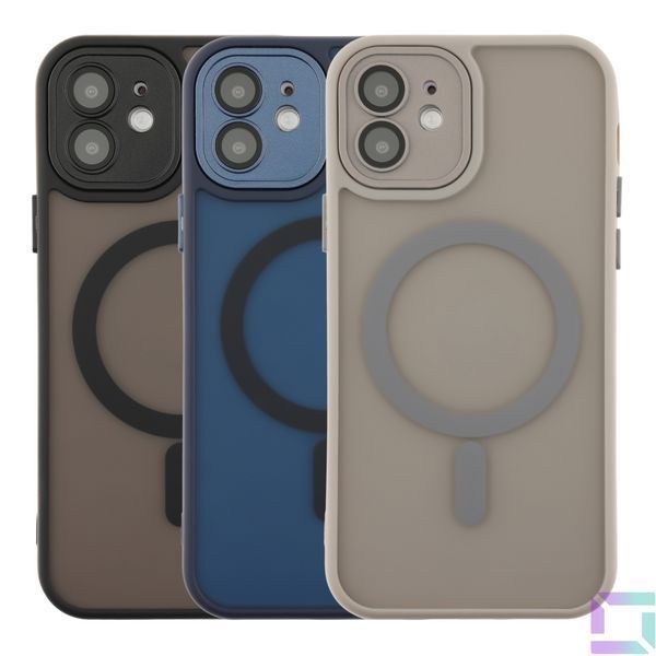 Чохол TPU+PC Magnetic Matte Camera Lens with Magsafe для iPhone 12 Black 2020000438212 фото