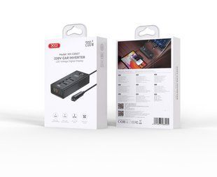 Автомобільний Інвертор XO CZ027 2 Sockets/2USB-C PD20W/2USB-A QC36W 200W Чёрный 6975837588905 фото