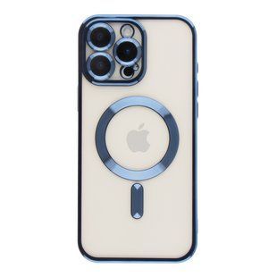 Чехол TPU Metallic Full Camera with Magsafe для iPhone 16 Pro Max Blue 2020000457275 фото