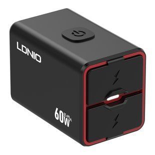 Мото Инвертор LDNIO C108 1USB/1USB-C 60W+Type-C to Type-C Черный 6933138602799 фото
