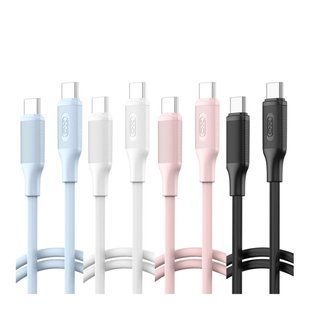 USB XO-Q265B Type-C to Type-C 60W (30pcs/bottle) Черный/Белый/Голубой/Розовый 6920680856824 фото