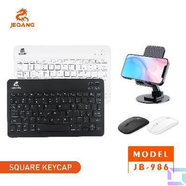 Беспроводная Клавиатура и Мышь JEQANG JB-986 BT keyboard+mouse+bracket Цвет Черный 2020000411918 фото