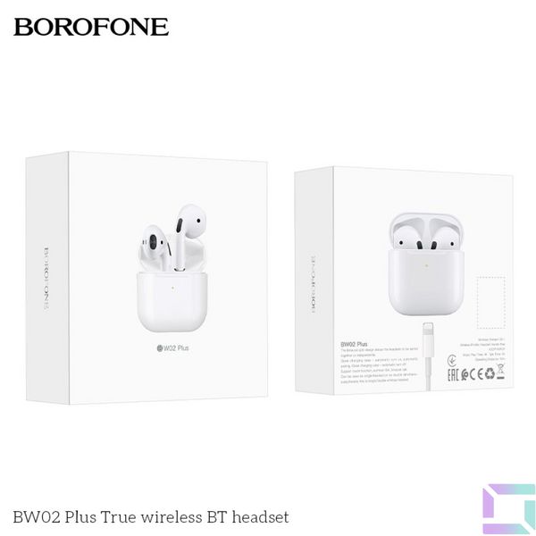 Блютуз Стерео Гарнитура Borofone BW02 Plus TWS Цвет Белый 6931474753922 фото