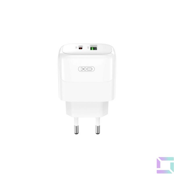 Мережевий Зарядний Пристрій XO L137 1USB-C/1USB PD/QC 20W Колір Білий 6920680855339 фото