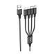 Кабель USB Hoco X76 4-in-1 IP+2Type-C+Micro 2A Чорний 6931474767424 фото 1