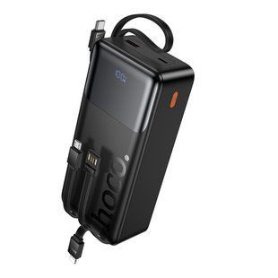 Універсальна Мобільна Батарея Power Bank Hoco J156B Founder 22.5W+PD20W fully compatible power bank with four cables 30000mAh Чорний 6942007662291 фото
