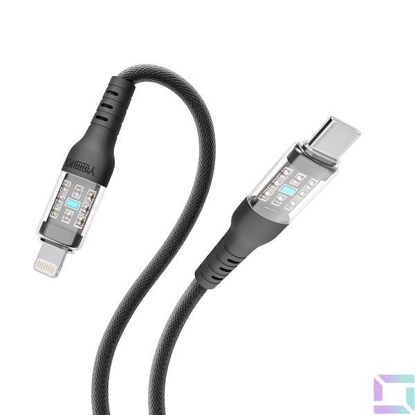 Кабель USB YOKI CYBER YK-CY23 Type-C to Lightning 30W 1.2m Колір Бiлий 6907858579600 фото