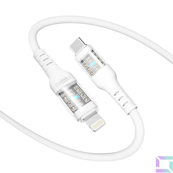 Кабель USB YOKI CYBER YK-CY23 Type-C to Lightning 30W 1.2m Бiлий 6907858579600 фото