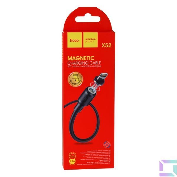 USB Hoco X52 Sereno magnetic Lightning Черный 6931474735522 фото
