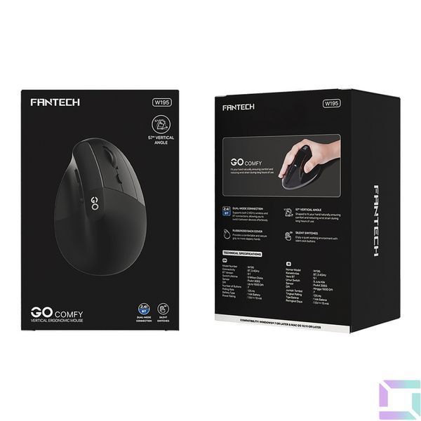 Wireless Мышь FANTECH GO W195 Черный 6977052251800 фото