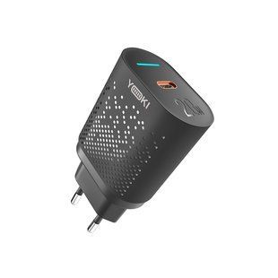 Мережевий зарядний пристрій YOKI Led Series YK-20PD 20W Чорний 2020000339618 фото