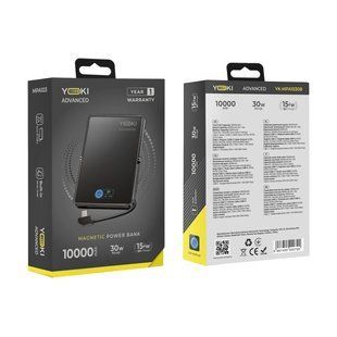 Magnetic Power Bank YOKI Advanced (15W Qi2/30W QC/PD) 10000 mAh YK-MPA1030 Черный 6987455000790 фото