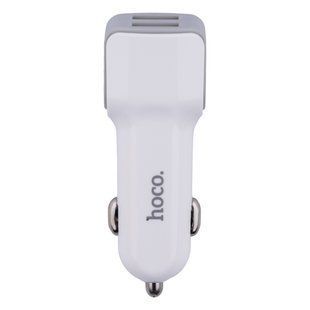 Автомобільний Зарядний Пристрій Hoco Z23 2USB Lightning Білий 6957531078012 фото