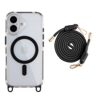 Чохол TPU+PC LanyardCase with MagSafe для iPhone 16 Black 2020000476986 фото
