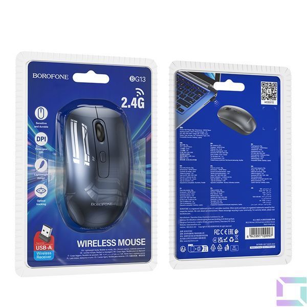 Бездротова Миша Borofone BG13 Winner 2.4G + Bluetooth Чорний 6941991109997 фото