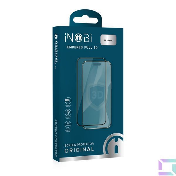 Захисне скло iNOBI Original 3D for iPhone 16 Pro Чорний 6998236414309 фото
