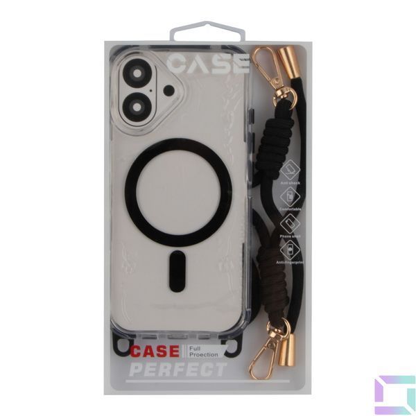 Чехол TPU+PC LanyardCase with MagSafe для iPhone 16 Black 2020000476986 фото
