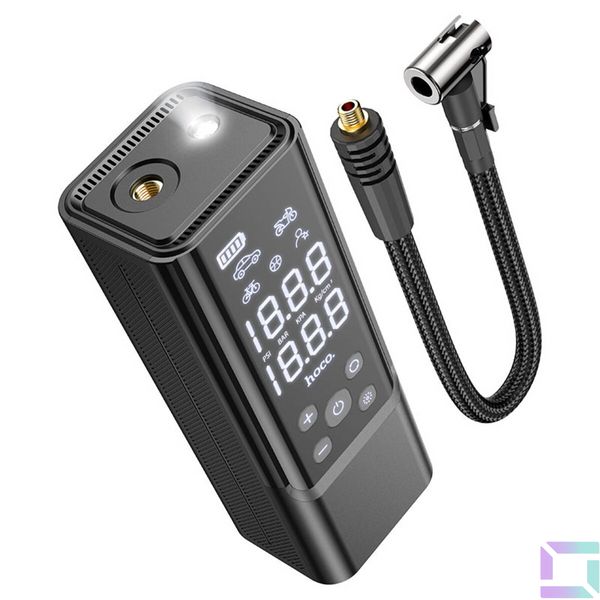 Автомобільний насос HOCO ZP7 Maddy portable smart air pump(5000mAh) Black (6942007614511 ) 51489 фото