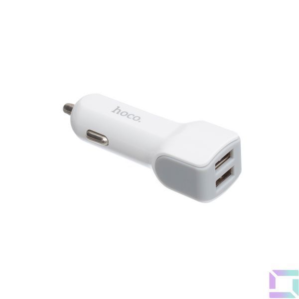 Авто Зарядное Устройство Hoco Z23 2USB Lightning Белый 6957531078012 фото