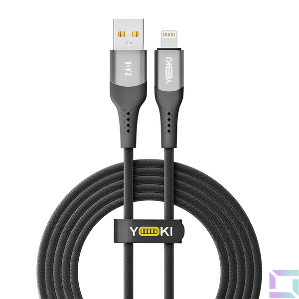 Кабель USB YOKI SOLID YK-SO15 Lightning 2.4A 2m Колір Чорний 6907858579310 фото