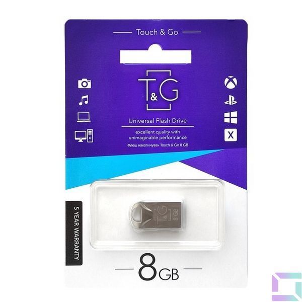 USB флеш-накопичувач T&G 8gb Metal 106 Сталевий 1931472584752 фото