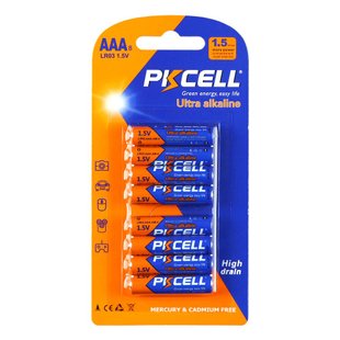 Батарейка щелочная PKCELL 1.5V AAA/LR03, 8 штук в блистере (PC/LR03-8B) Характеристики ААА 6942449511942 фото