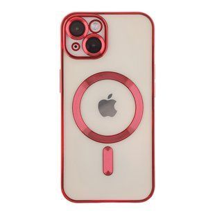 Чехол TPU Metallic Full Camera with Magsafe для iPhone 14 Red 2020000342373 фото