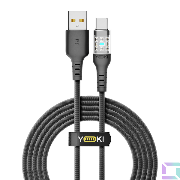 USB YOKI CYBER YK-CY23 Type-C 3A 2m Цвет Черный 6907858579617 фото