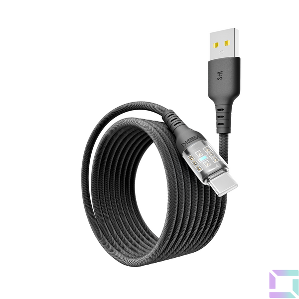 Кабель USB YOKI CYBER YK-CY23 Type-C 3A 2m Колір Чорний 6907858579617 фото