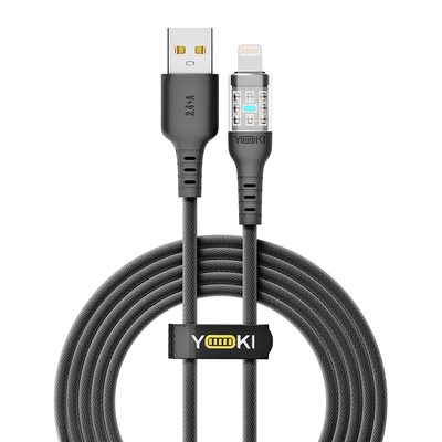 Кабель USB YOKI CYBER YK-CY23 Lightning 2.4A 2m Колір Чорний 6907858579624 фото