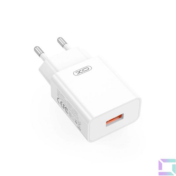 Мережевий Зарядний Пристрій XO L127 1USB QC 18W+USB to Type-C Колір Білий 6920680846931 фото