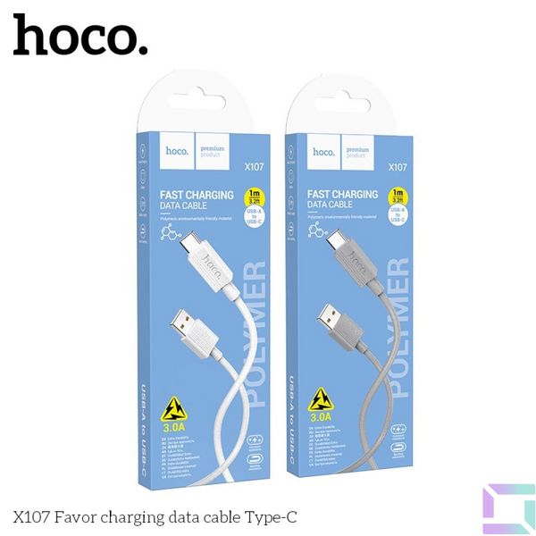 USB Hoco X107 Type-C 3A Цвет Белый 6942007626309 фото