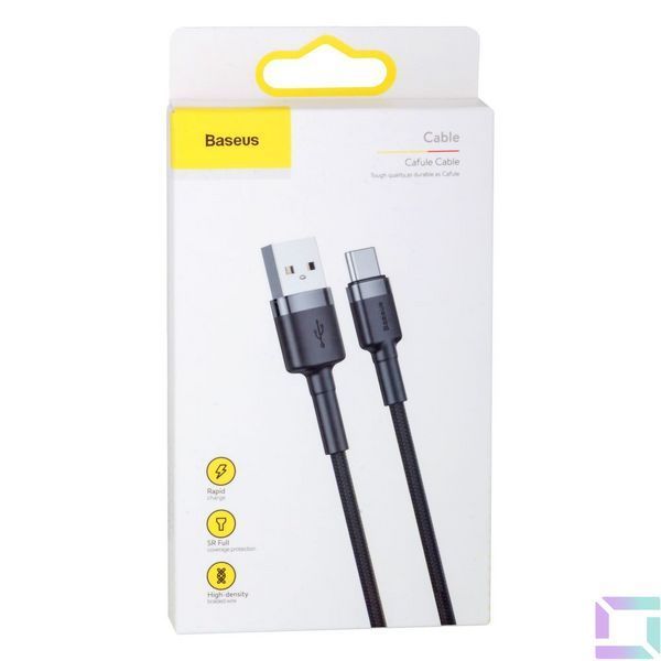 Кабель USB Baseus USB to Type-C 3A CATKLF-B Сіро-Чорний, G1 6953156278202 фото