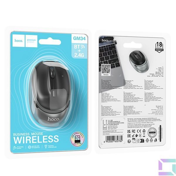 Бездротова Миша Hoco GM34 Nuevo dual mode (2.4G + Bluetooth (3.0+5.2)) Чорний 6942007632782 фото