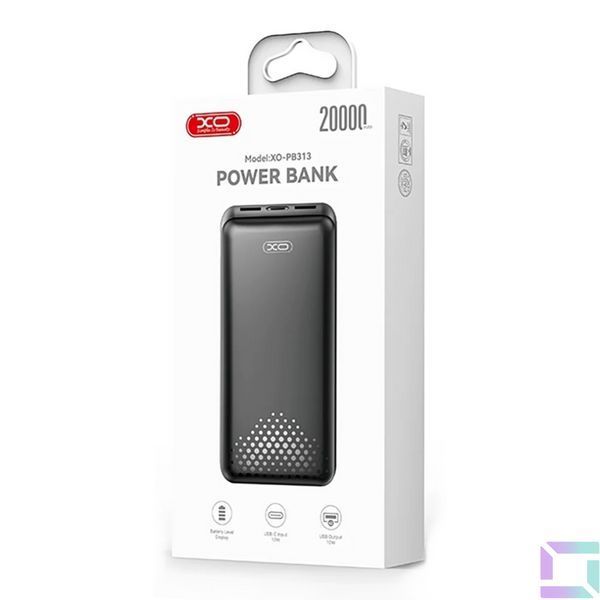 Універсальна Мобільна Батарея Power Bank XO PB313 Light display mobile power 20000mA Чорний 6975837584389 фото
