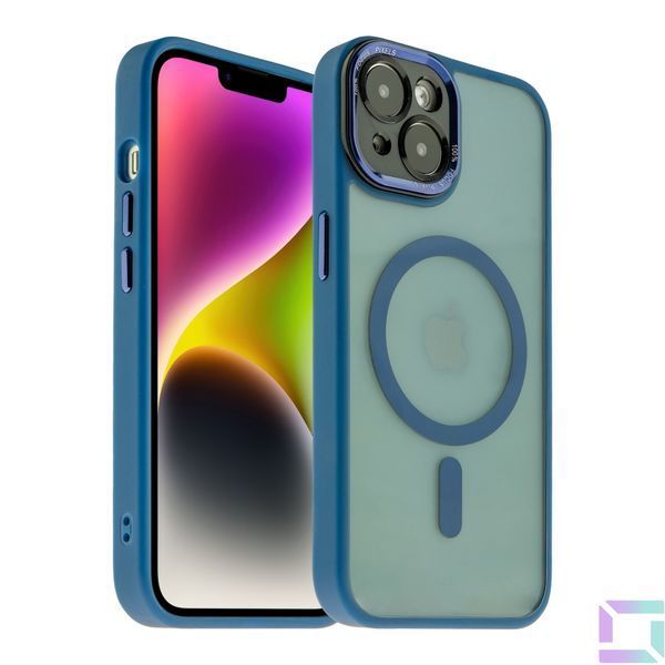 Чехол TPU+PC+Metal Calais with MagSafe для iPhone 14 Black 2020000405887 фото