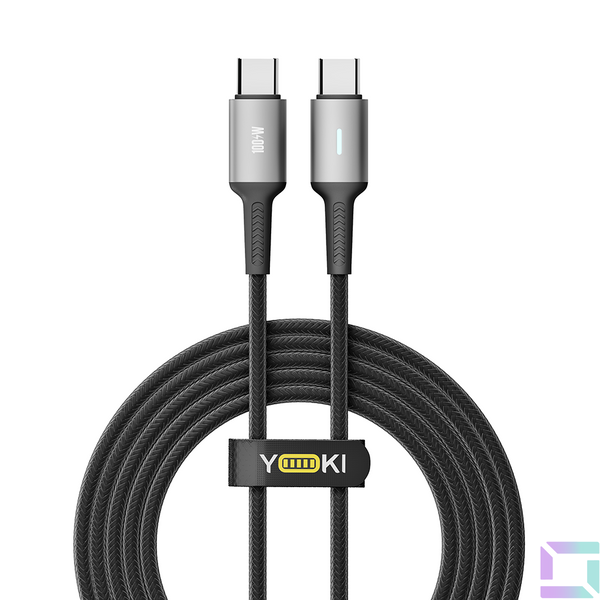 Кабель USB YOKI POWER YK-PO70 Type-C to Type-C 100W 2m Колір Чорний 6907858579914 фото